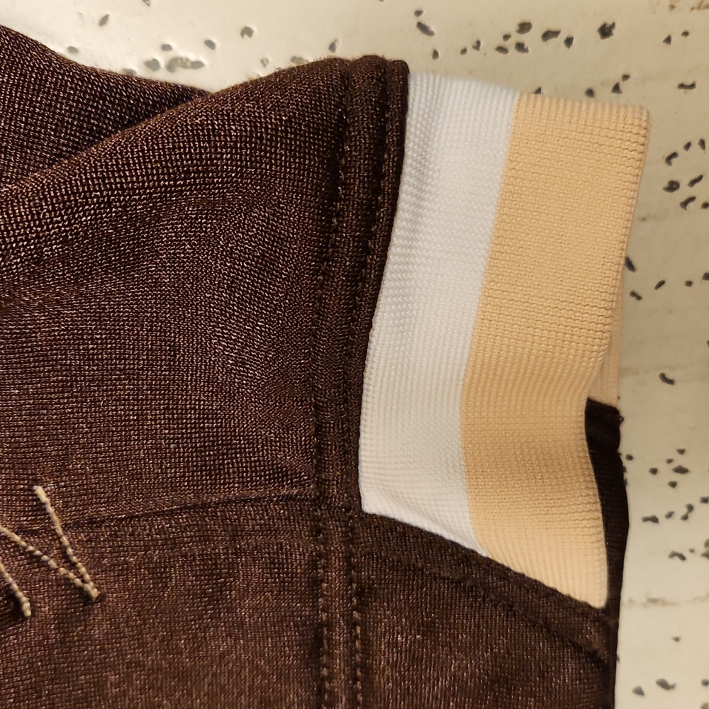 Air Jordan Embroidered Jumpman Logo Full Zip Sweater Vintage Y2K Brown And Gold - Picture 3 of 15
